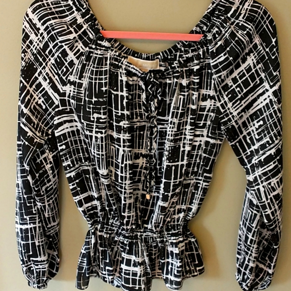 Michael Kors black & white blouse.
